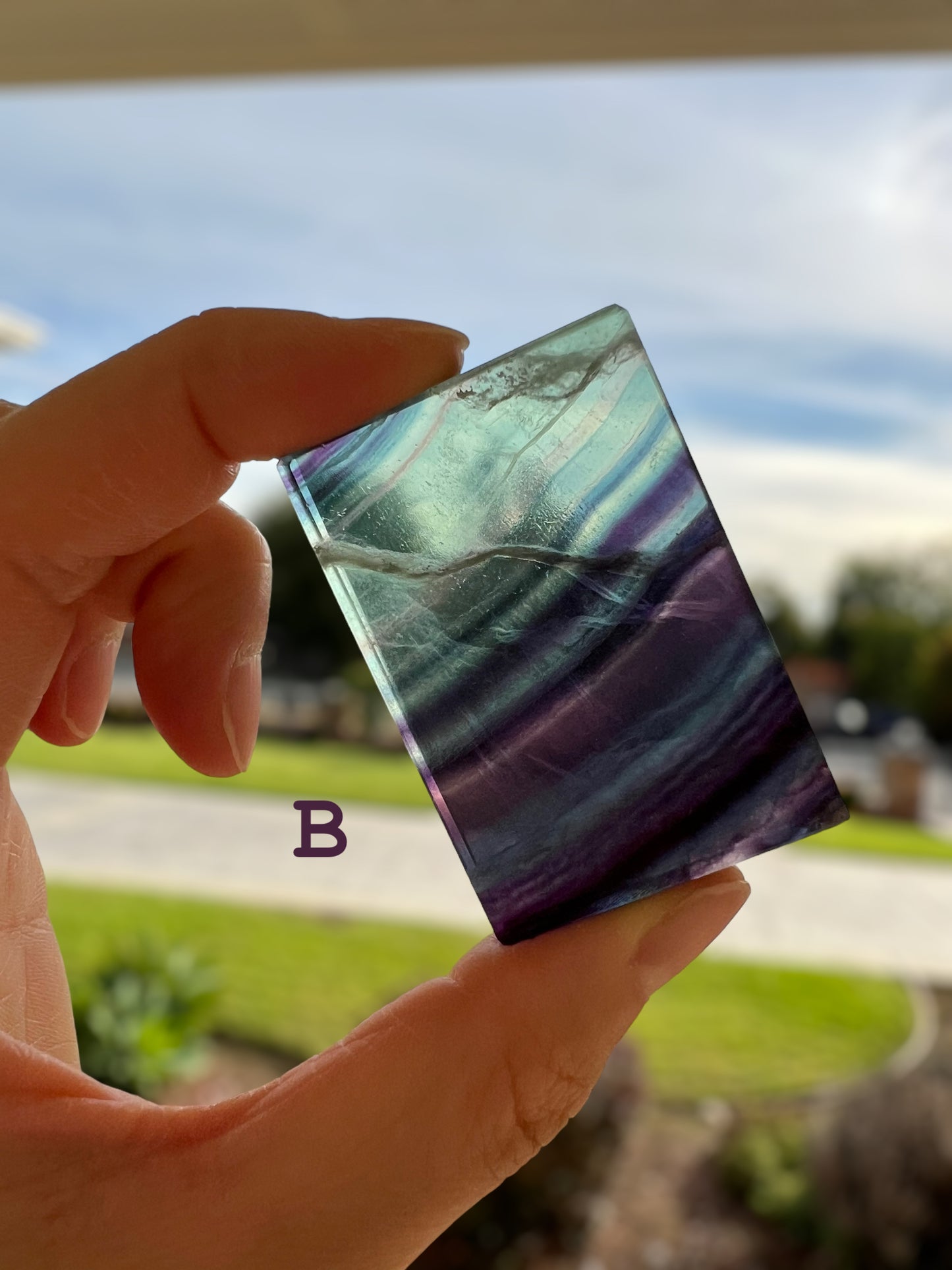 AAA Grade Fluorite Crystal Slab (S-medium) Batch#1