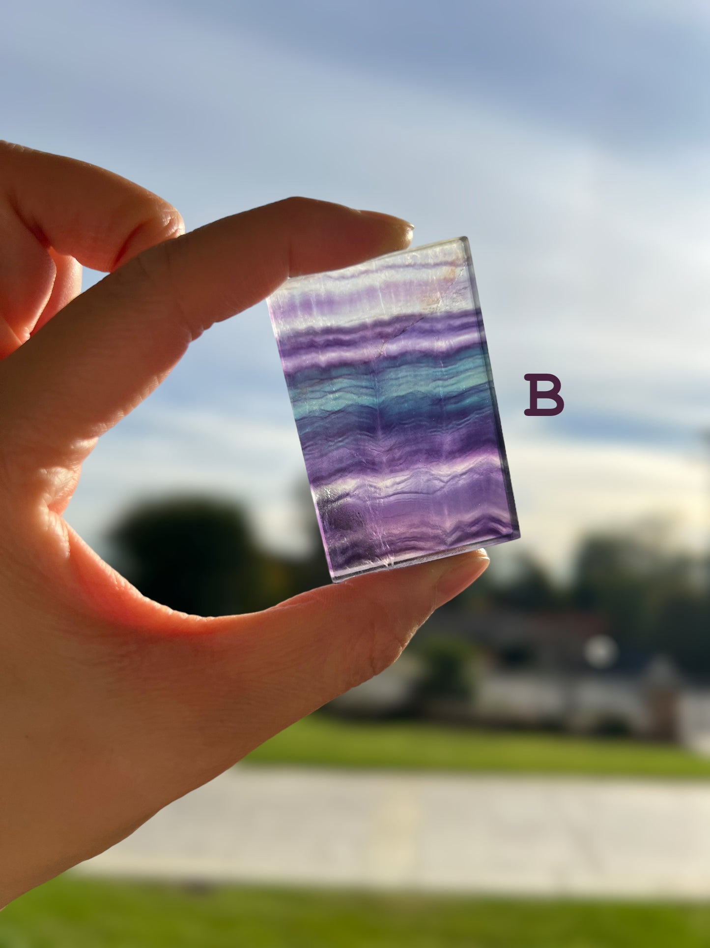 AAA Grade Fluorite Crystal Slab (S-large)