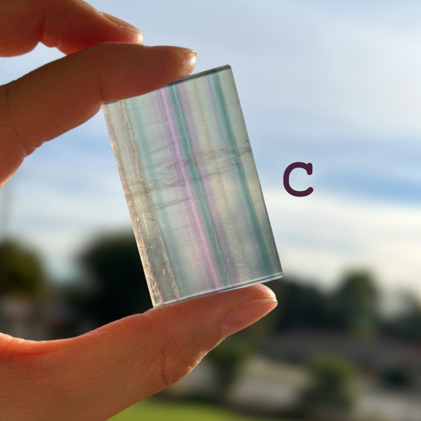 AAA Grade Fluorite Crystal Slab (S-medium) Batch#1