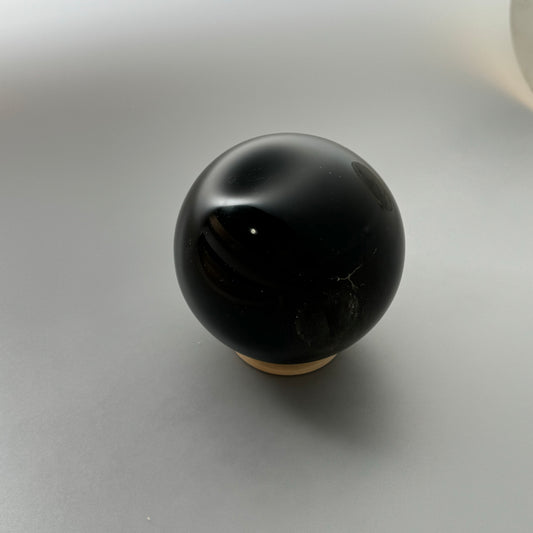 金光黑曜石水晶球