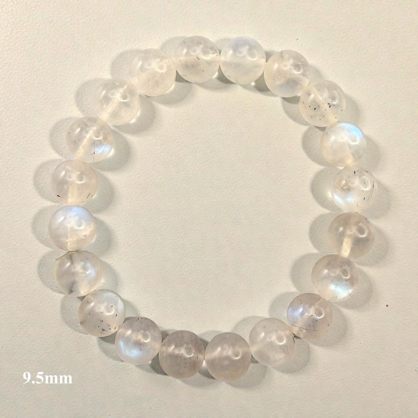 藍色閃光彩虹月光石水晶串珠手鍊