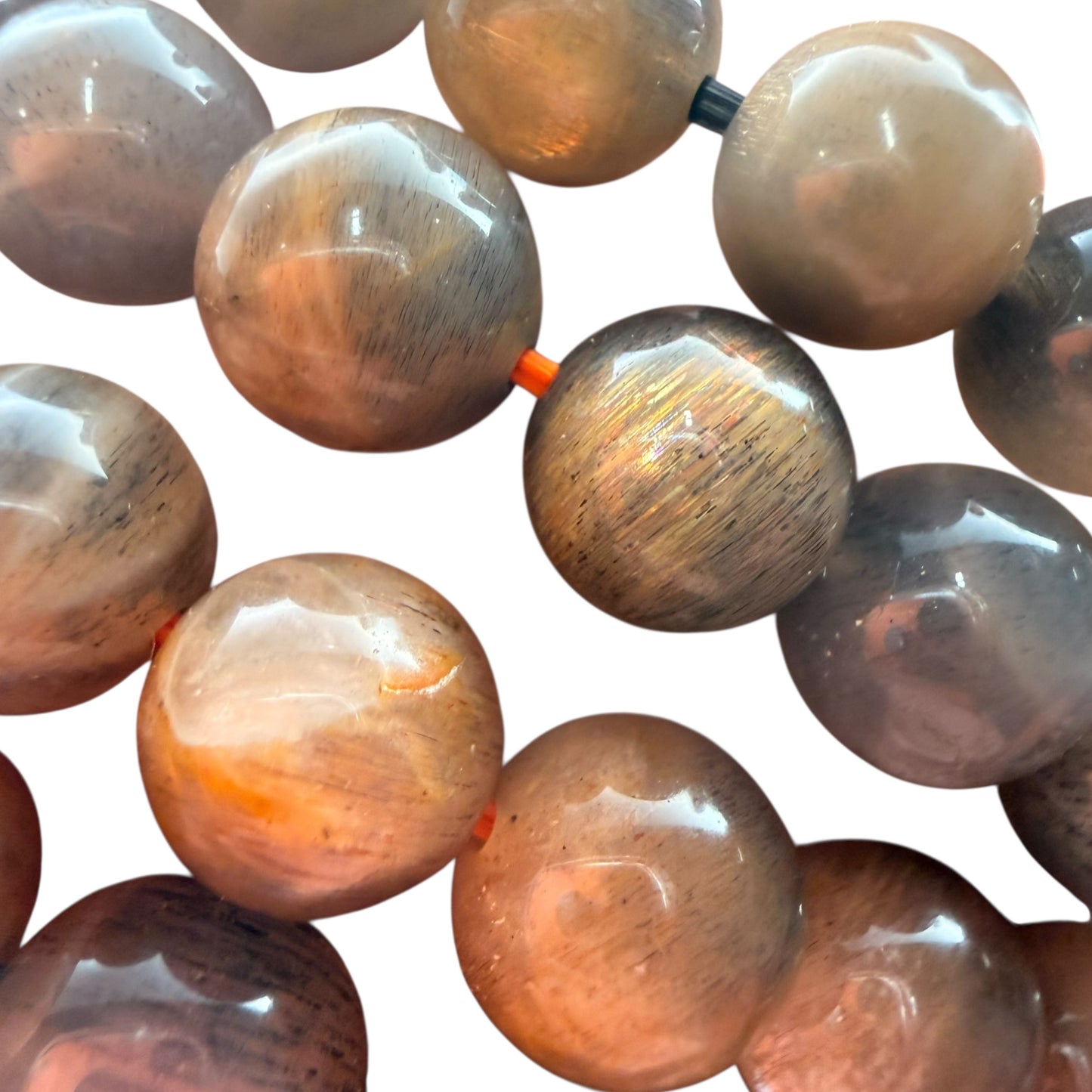Black Moonstone/ Sunstone Crystal Beaded Bracelets