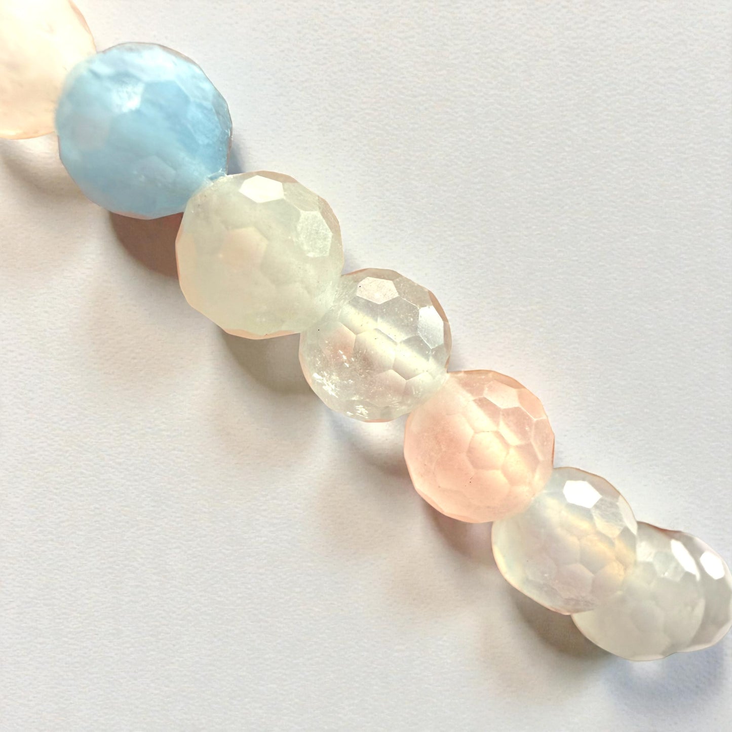 多面切割的輝長岩水晶串珠手鍊