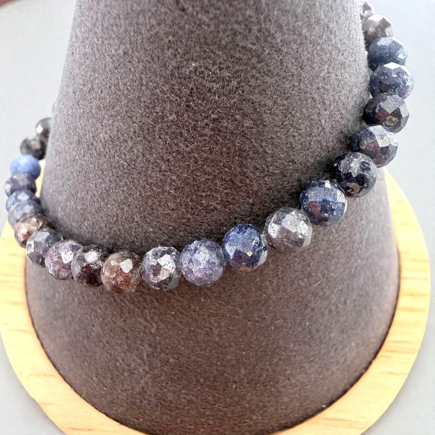 Faceted Sapphire Crystal Beaded Bracelet
