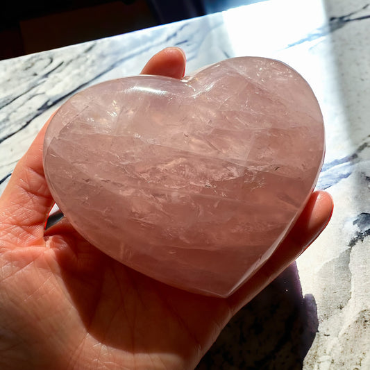 Violet Rose Quartz Crystal Hearts (Large)