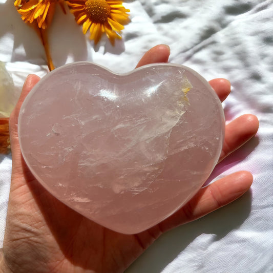 Violet Rose Quartz Crystal Hearts (Large)