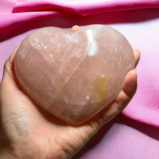 Violet Rose Quartz Crystal Hearts (Large)