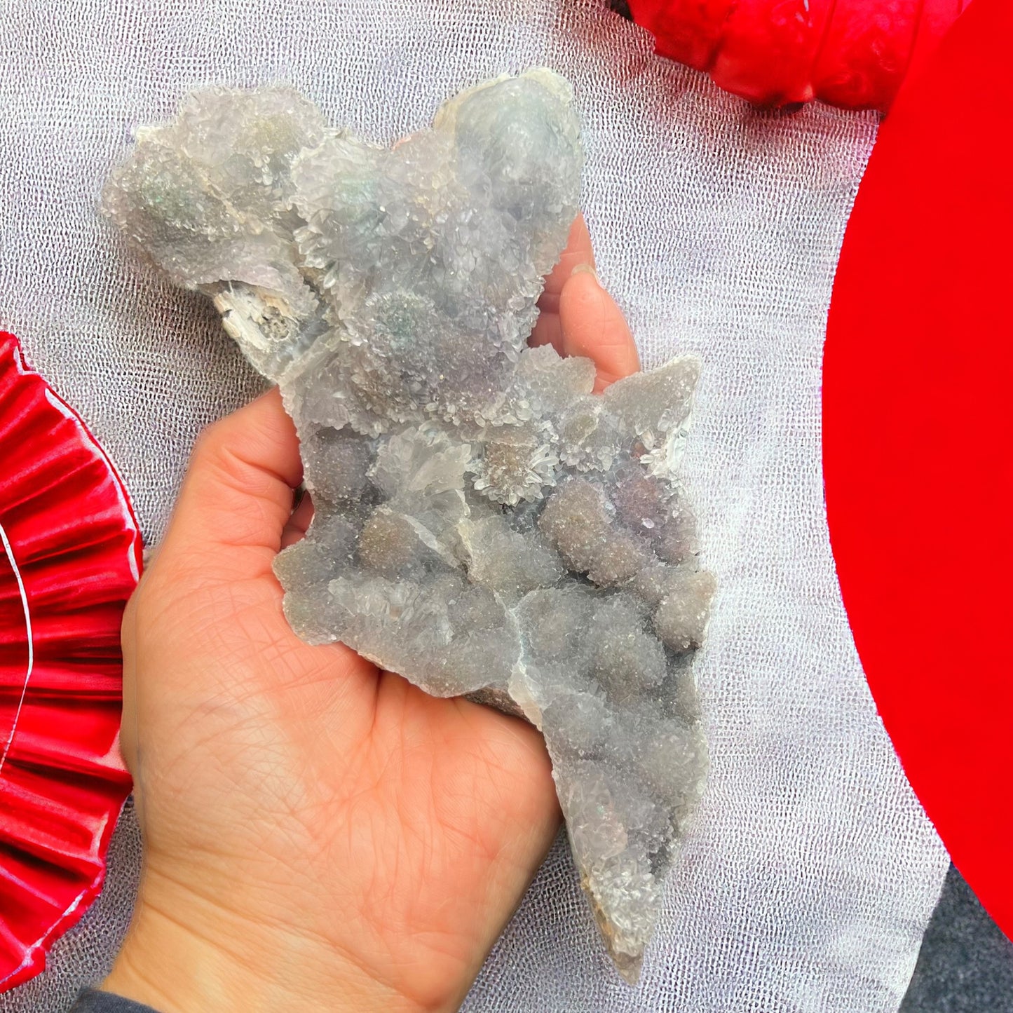 紫水晶花盤水晶與鐘乳石生長(M)
