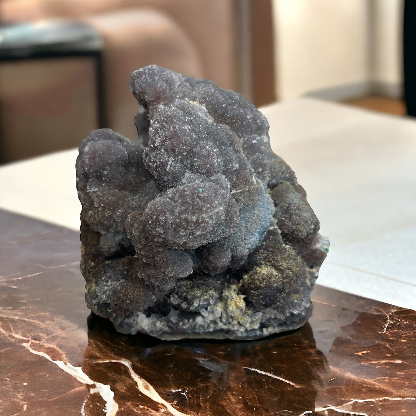 紫水晶花盤水晶,帶有令人驚嘆的大型鐘乳石生長(大號)