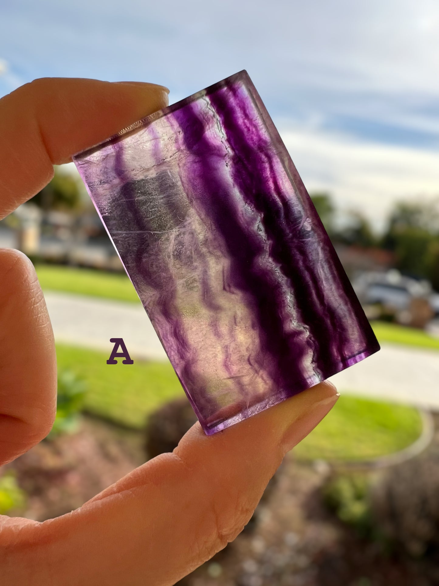 AAA Grade Fluorite Crystal Slab (S-medium) Batch#1