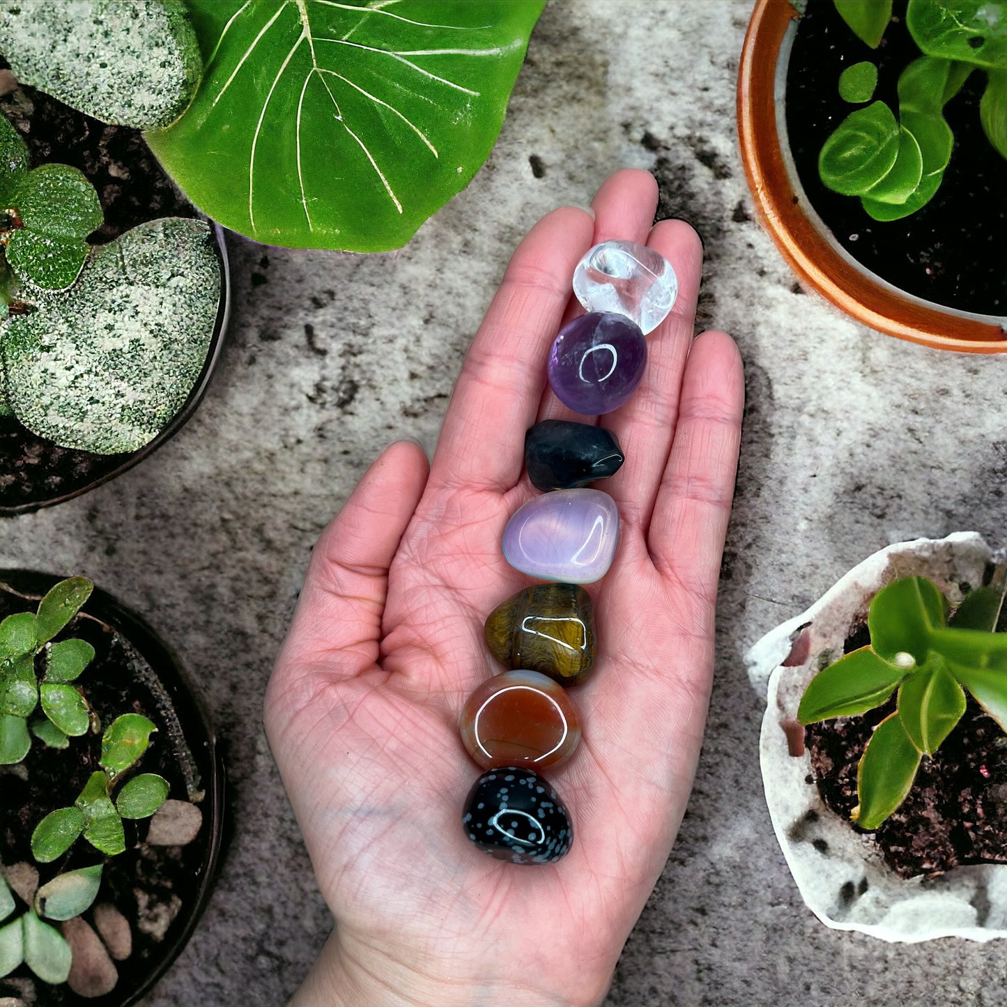 Chakra 滾石水晶套裝,特級