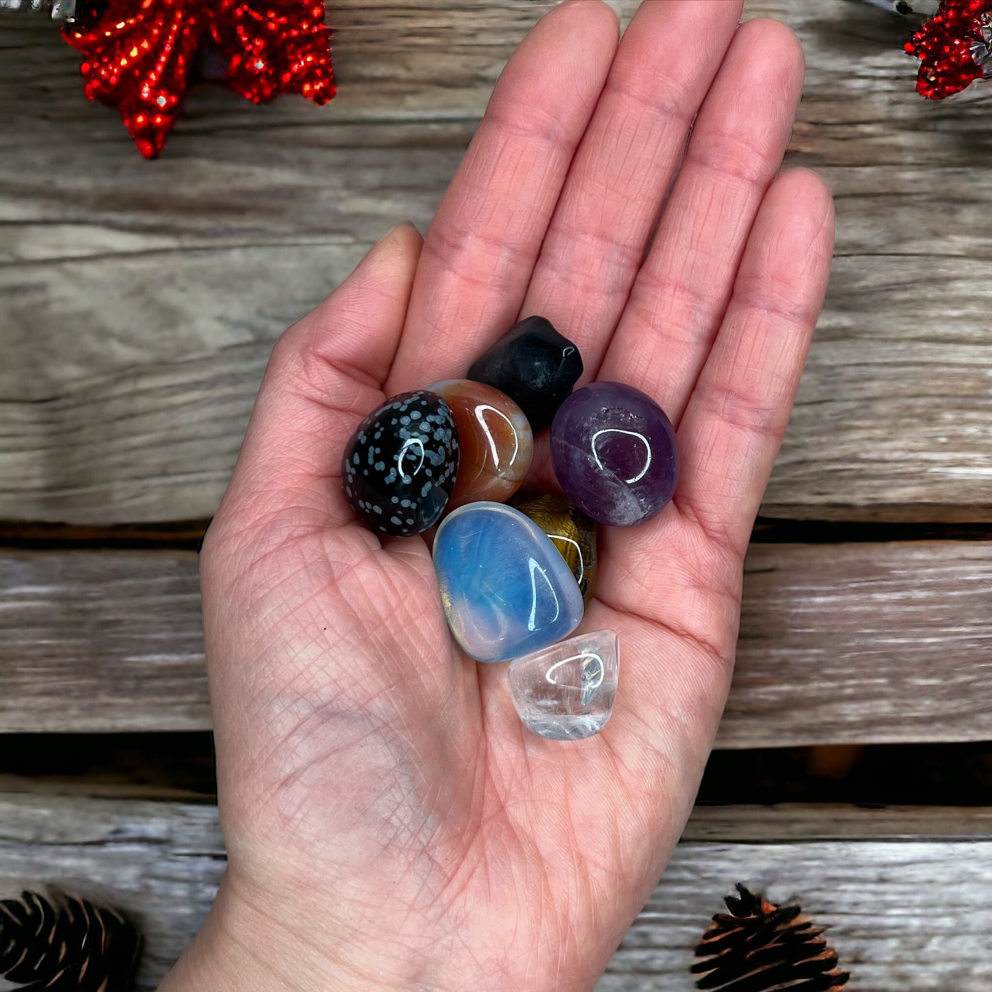 Chakra 滾石水晶套裝,特級