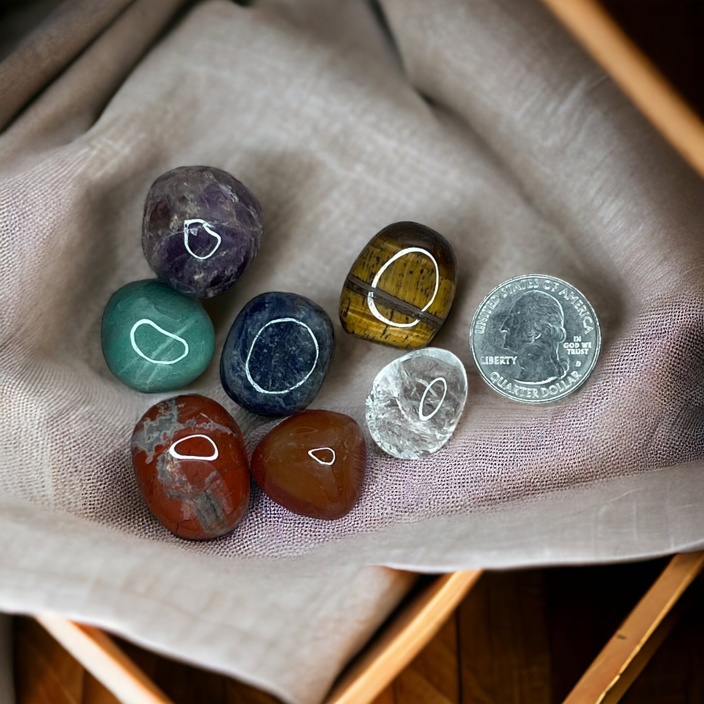 Chakra 滾石水晶套裝,高級