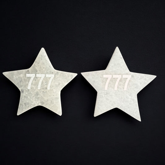 Angel Number "777" Selenite Crystal Star Plate (M)