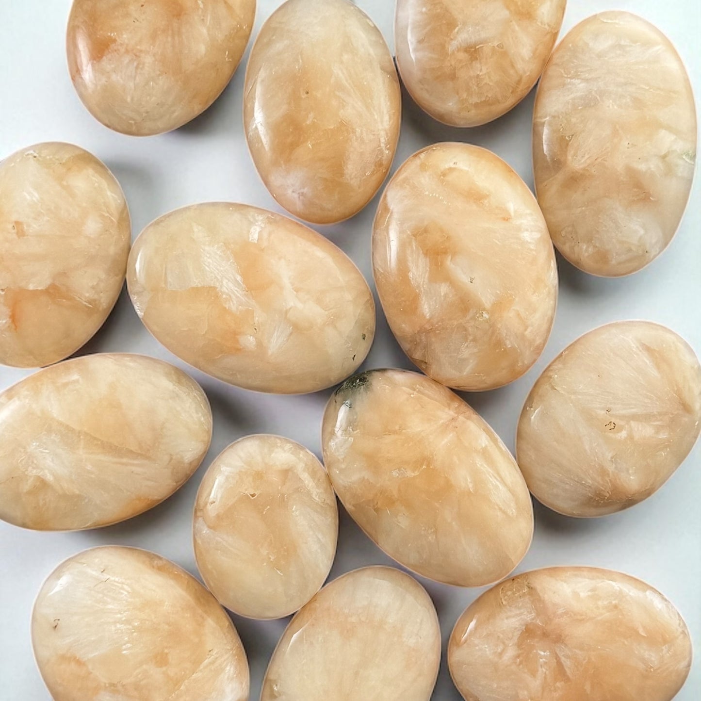 Stilbite Crystal Palm Stones