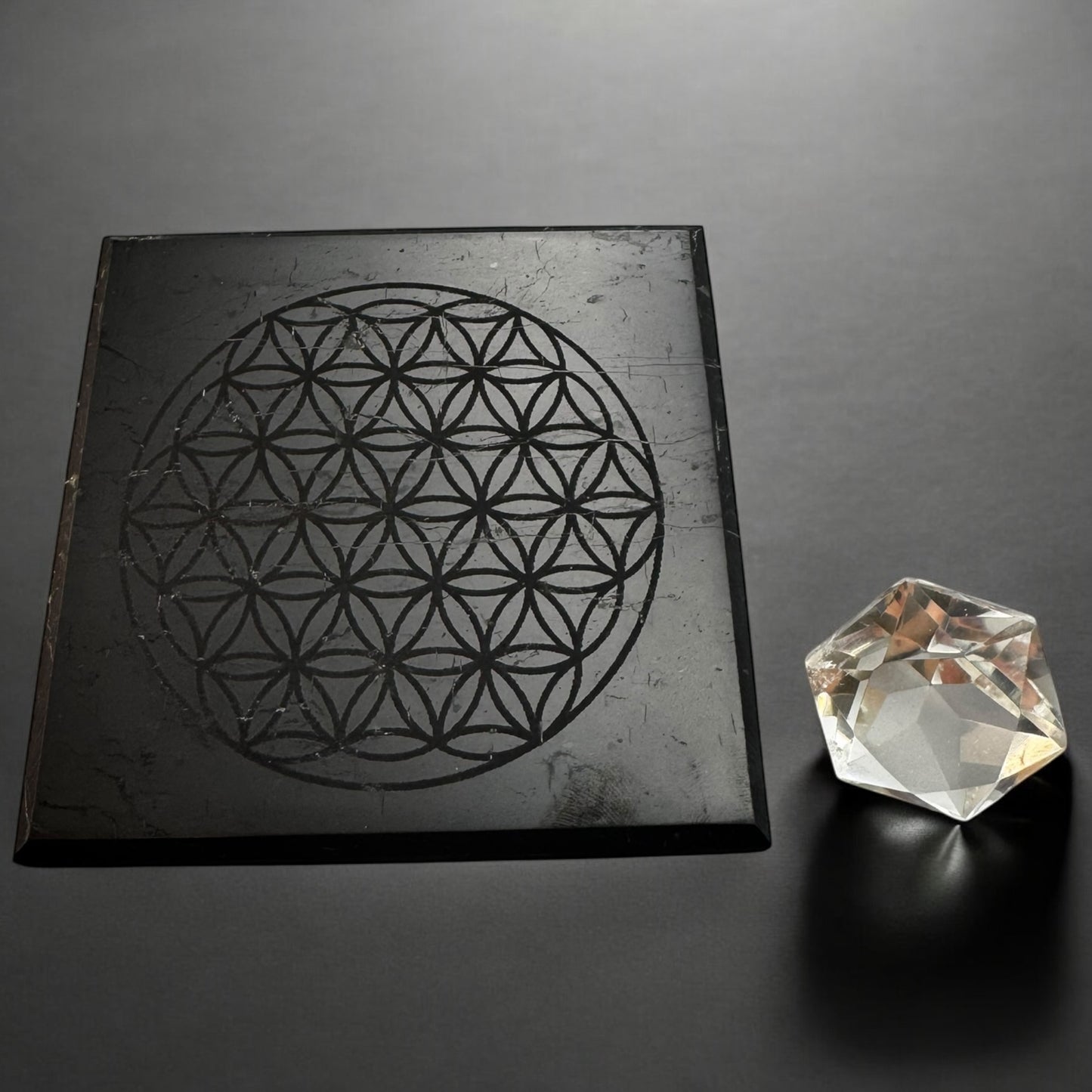生命之花精英 Shungite 水晶方盤