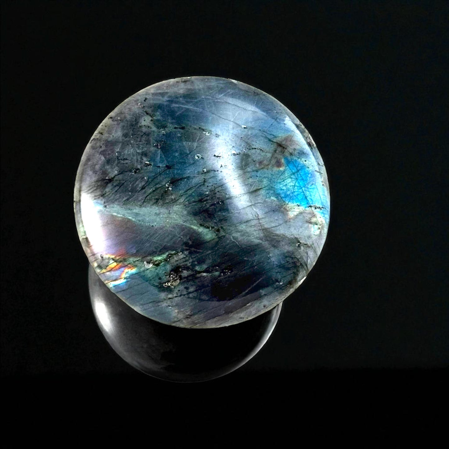 Premium Full Flash Labradorite Crystal Palm Stones