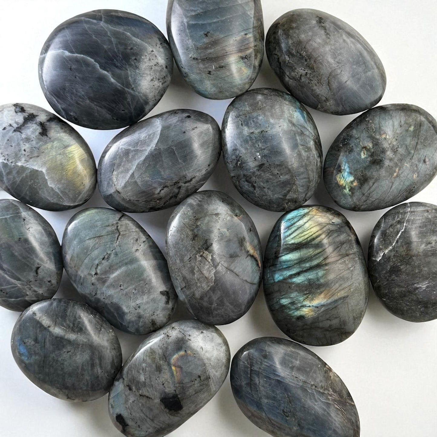 Premium Flash Labradorite Crystal Palm Stones