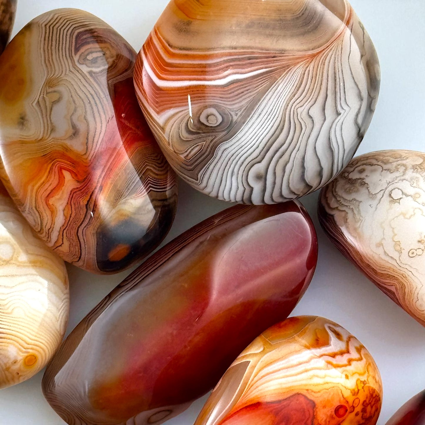 Sardonyx Agate Crystal Palm Stones