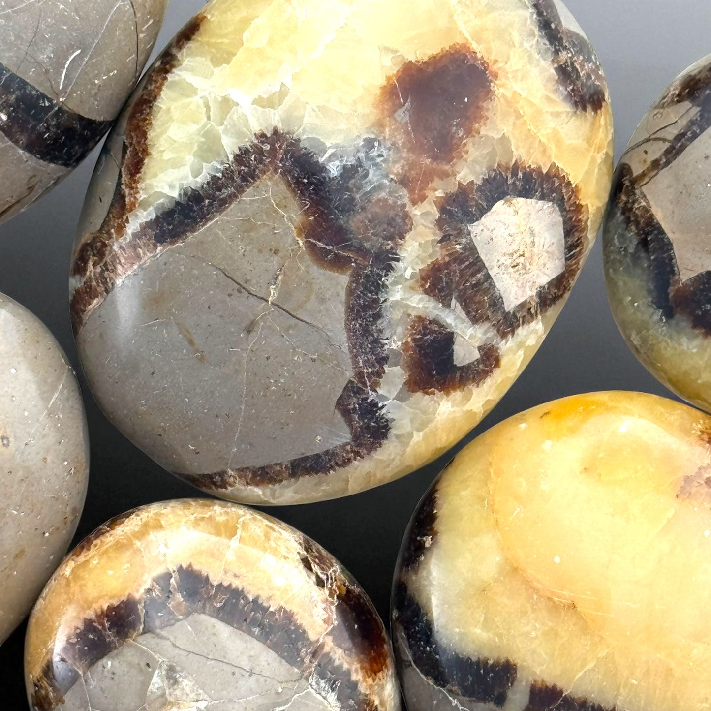 Septarian Crystal Palm Stones