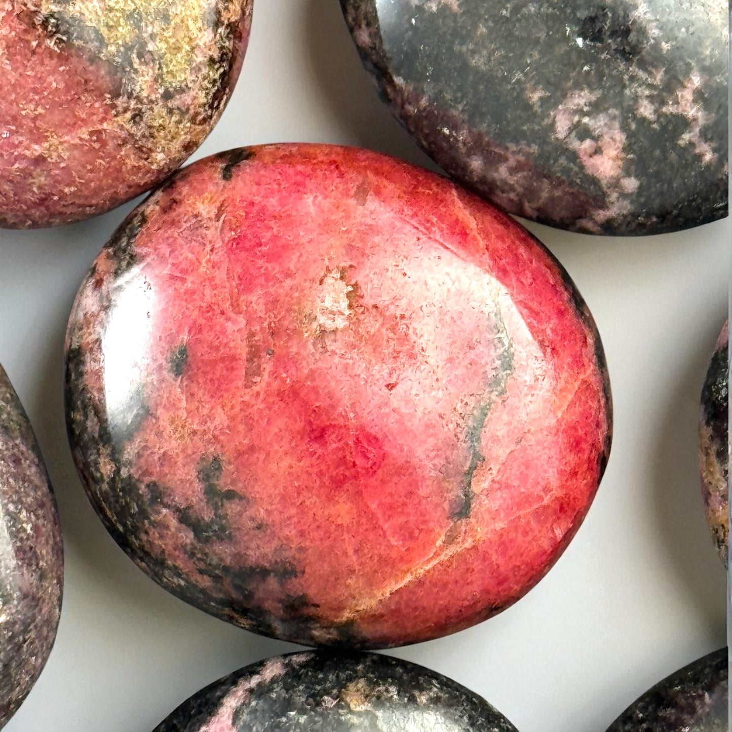 Rhodonite Crystal Palm Stones