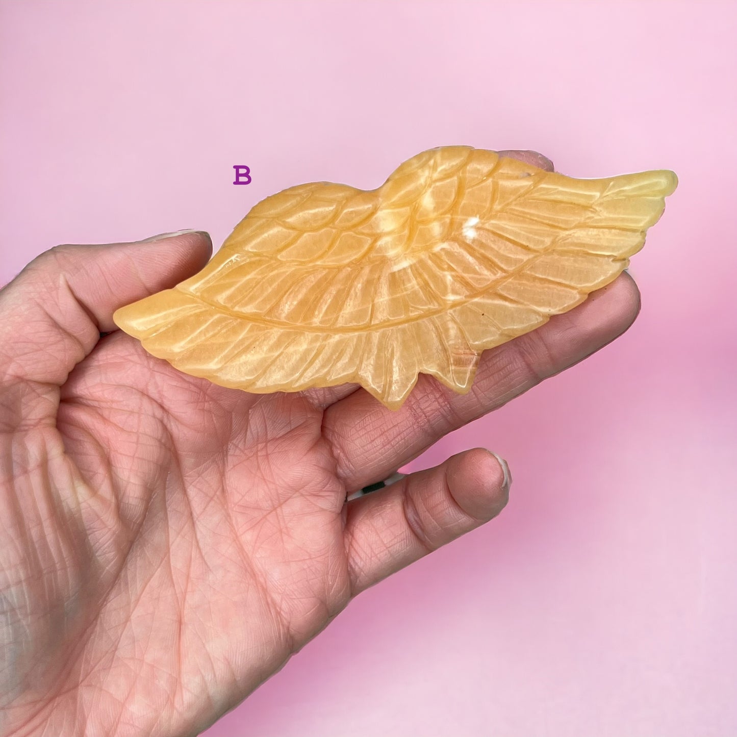 蜜色方解石水晶天使之翼