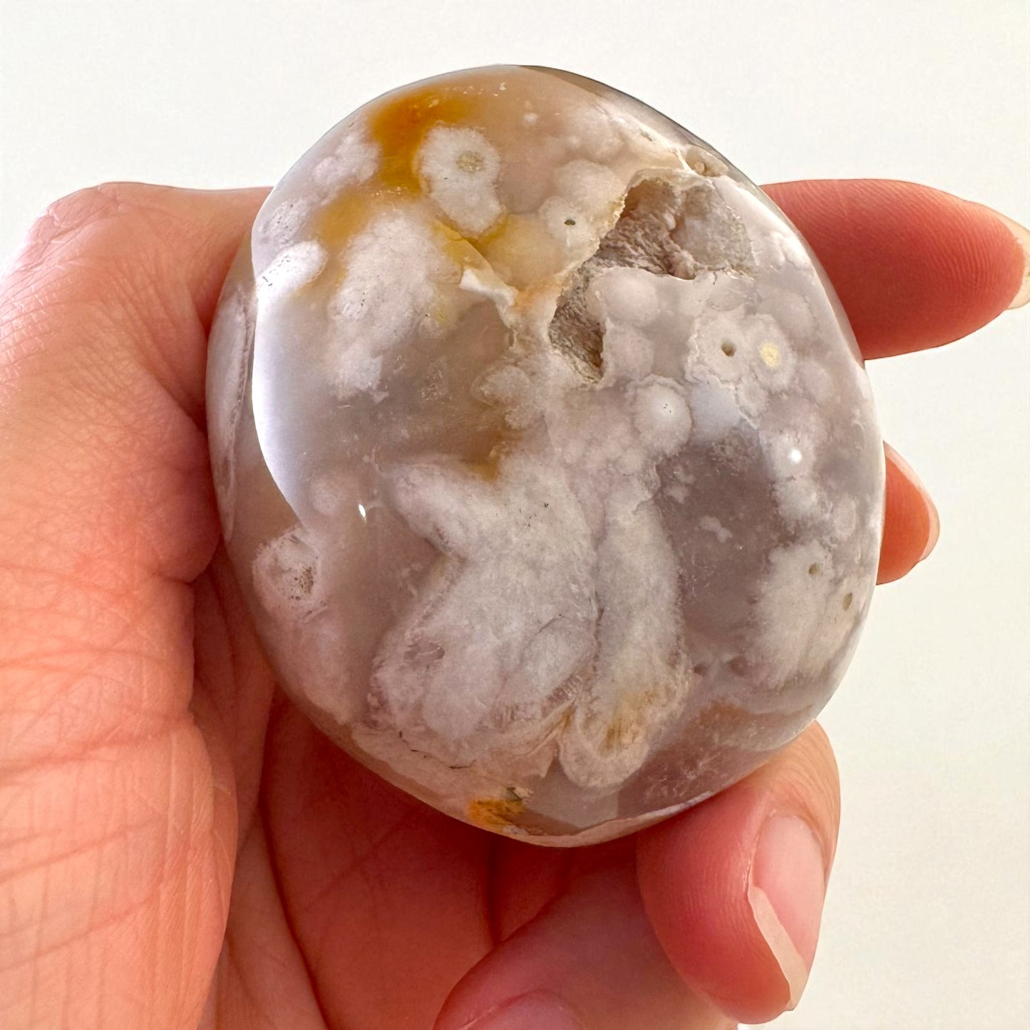 花瑪瑙水晶掌石
