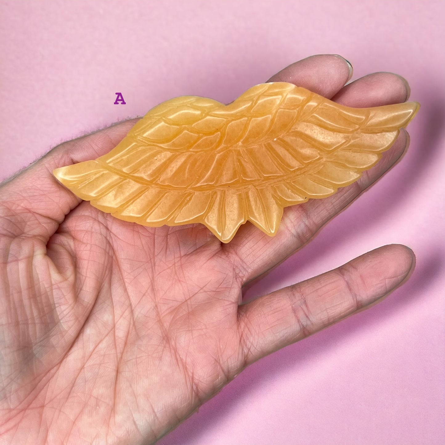 蜜色方解石水晶天使之翼