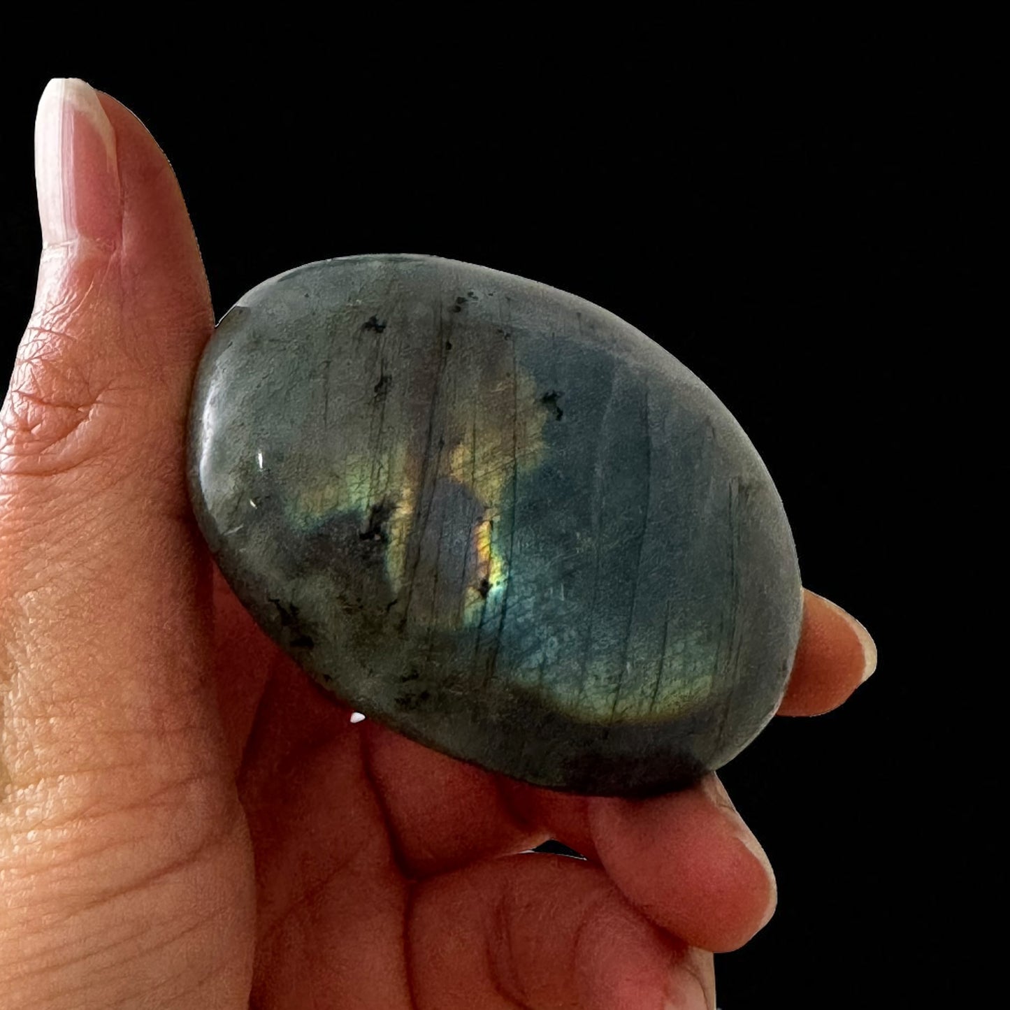 Premium Flash Labradorite Crystal Palm Stones