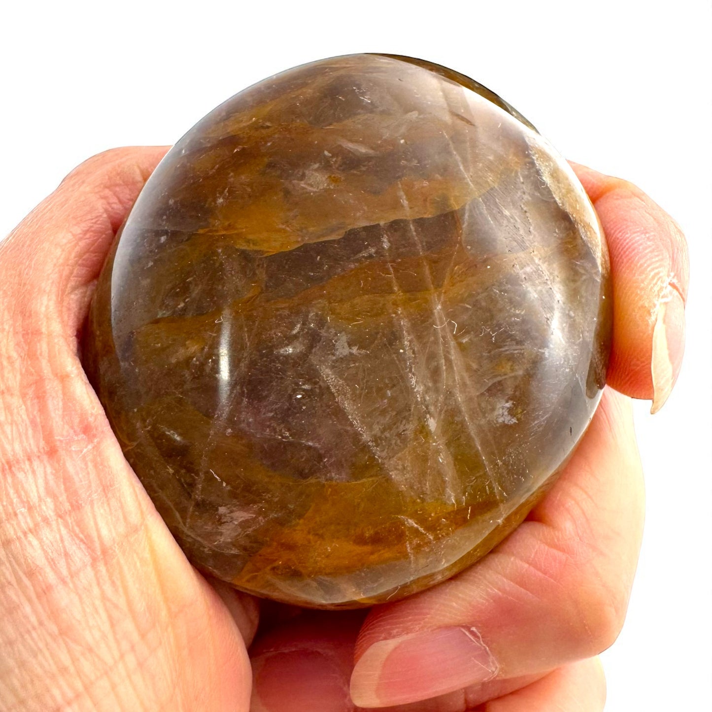 Golden Healer Quartz Crystal Palm Stones