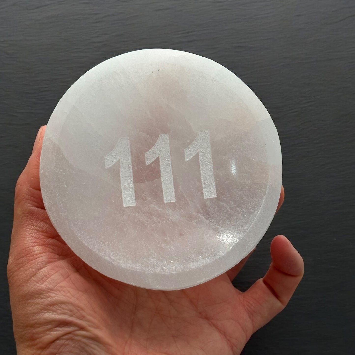 Angel Number "111" Selenite Crystal Bowl Round (S)