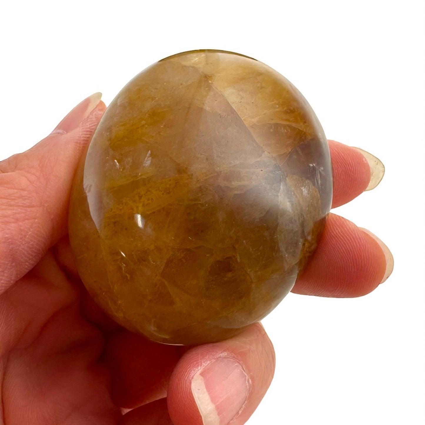 Golden Healer Quartz Crystal Palm Stones