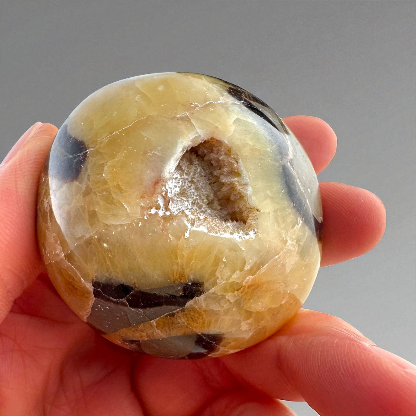 Septarian Crystal Palm Stones
