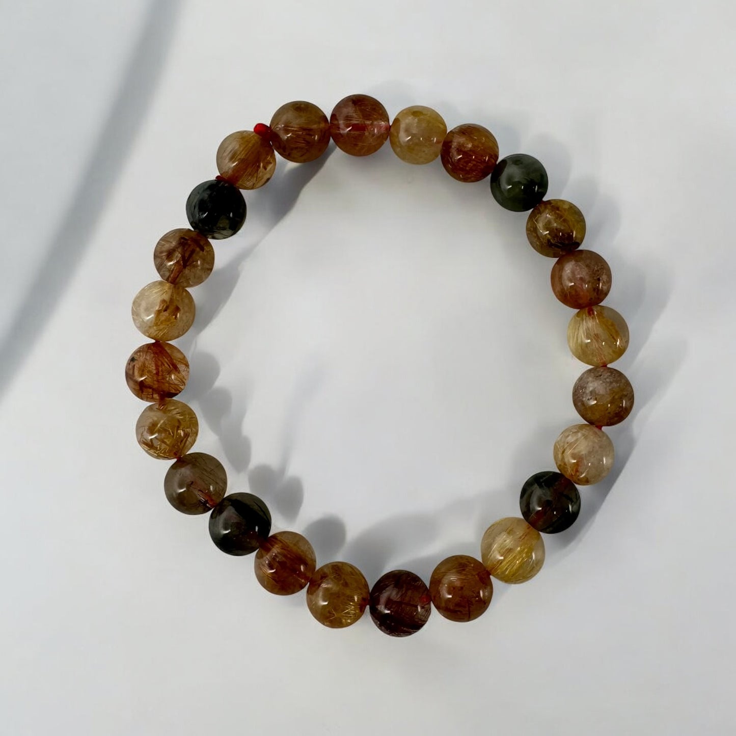 多色金紅石石英水晶串珠手鍊