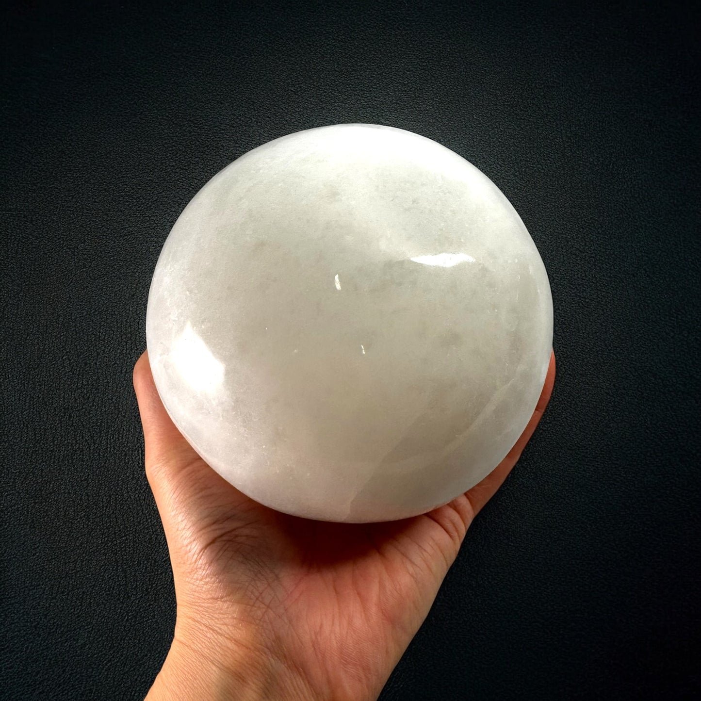 Sphere Selenite Crystal Light