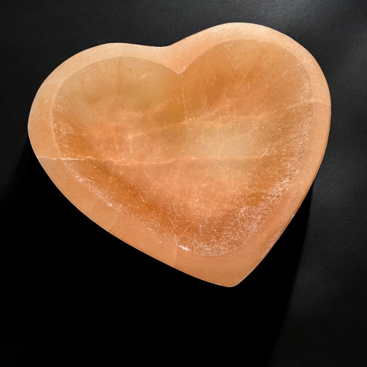 Heart Orange Selenite Crystal Bowl (L)