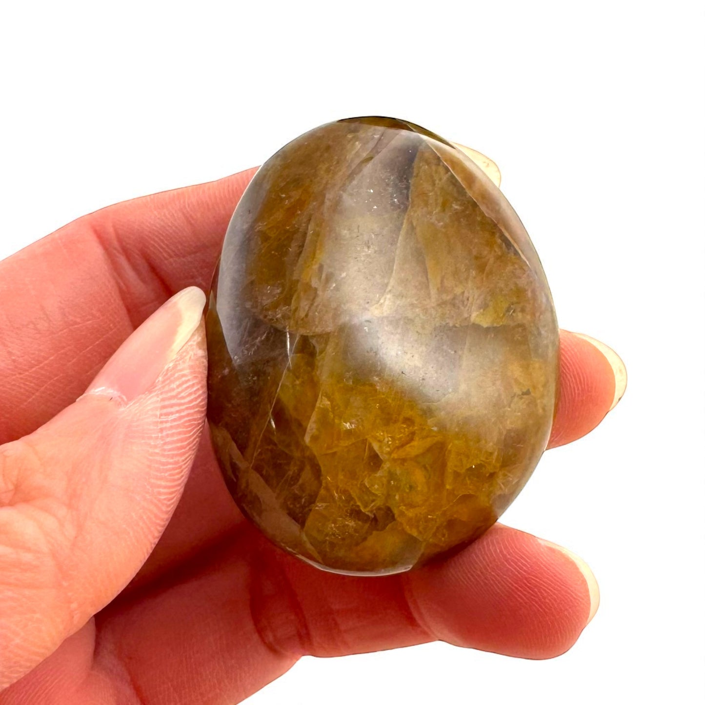 Golden Healer Quartz Crystal Palm Stones