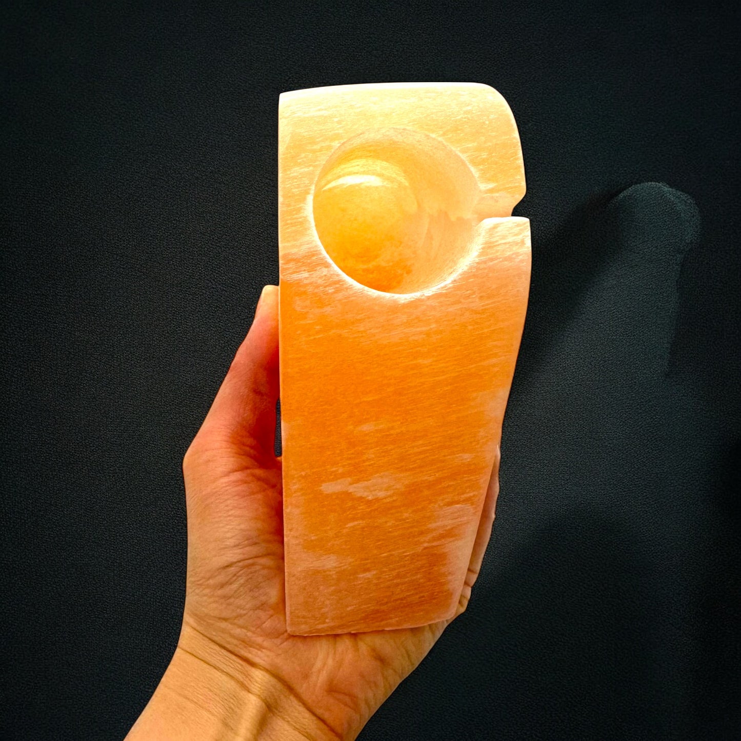 Heart Selenite Crystal Light