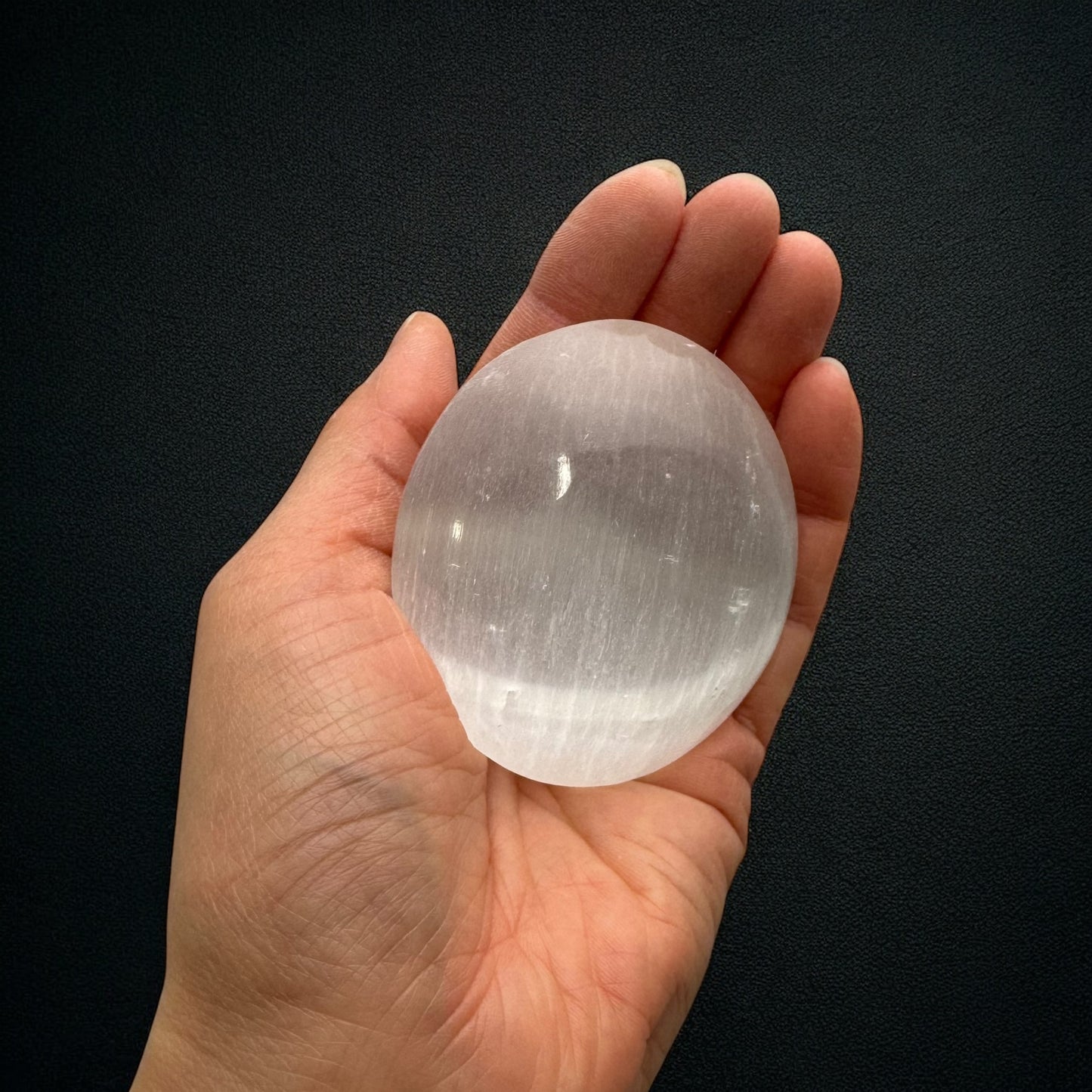 Selenite Crystal Palm Stones