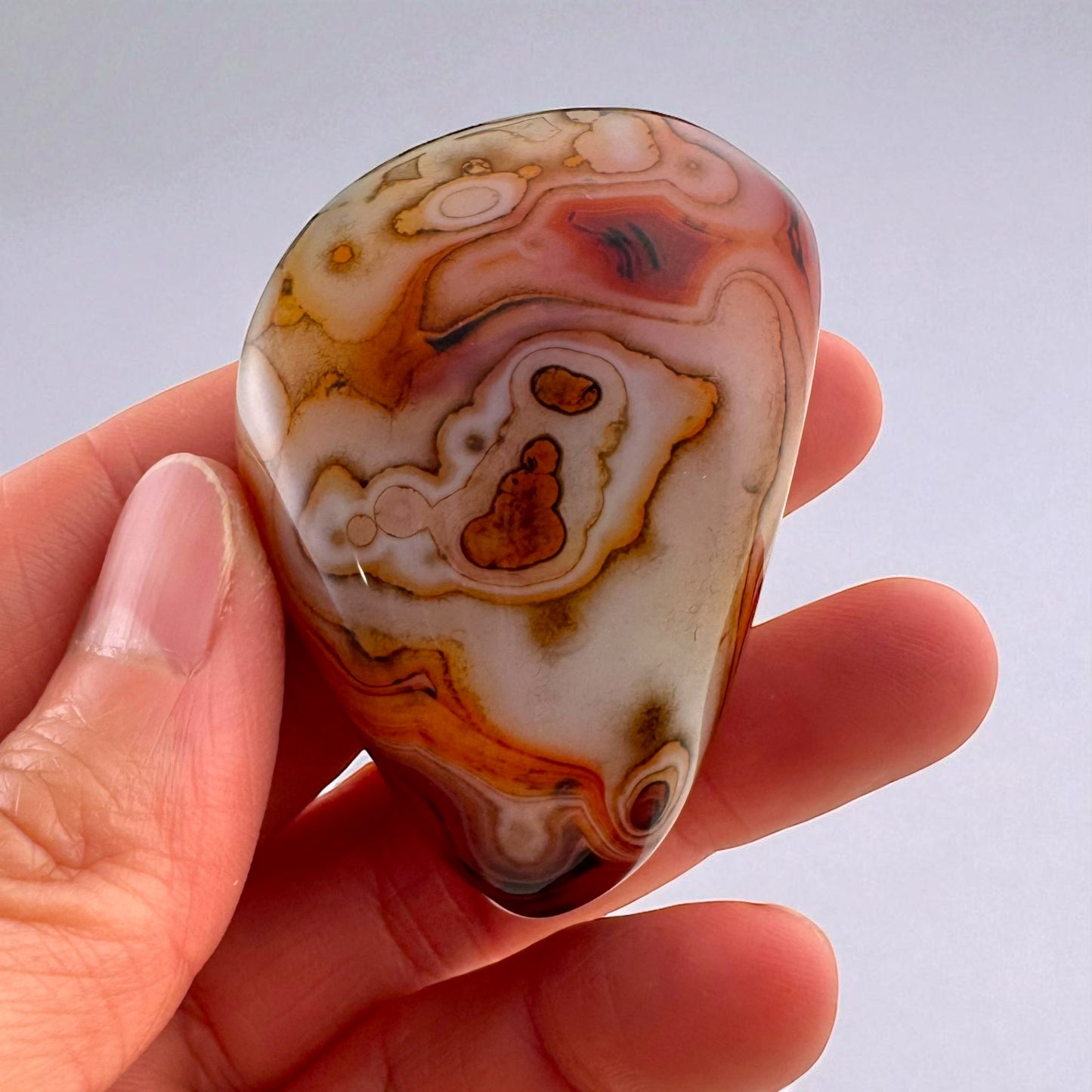 Sardonyx Agate Crystal Palm Stones
