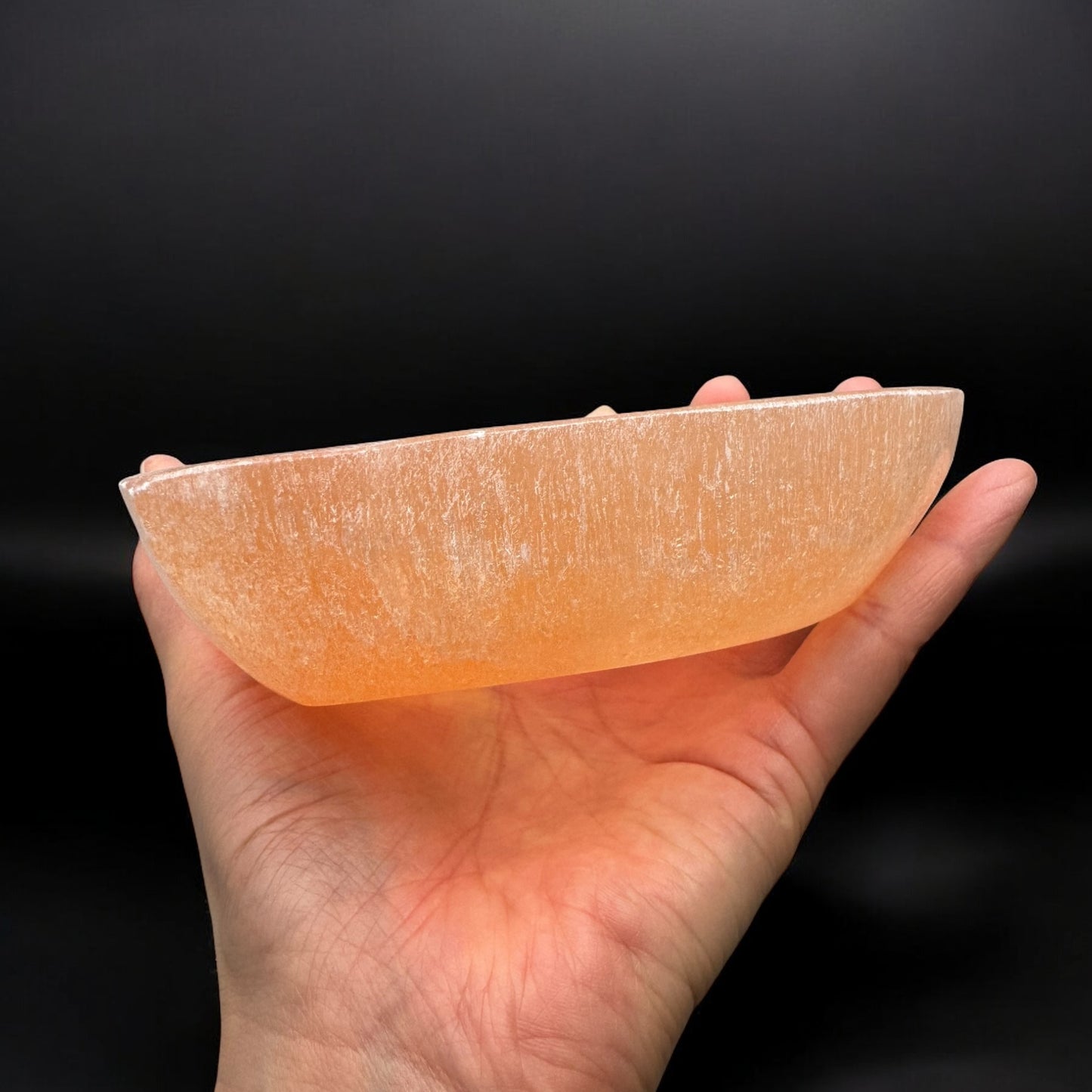 Heart Orange Selenite Crystal Bowl (L)