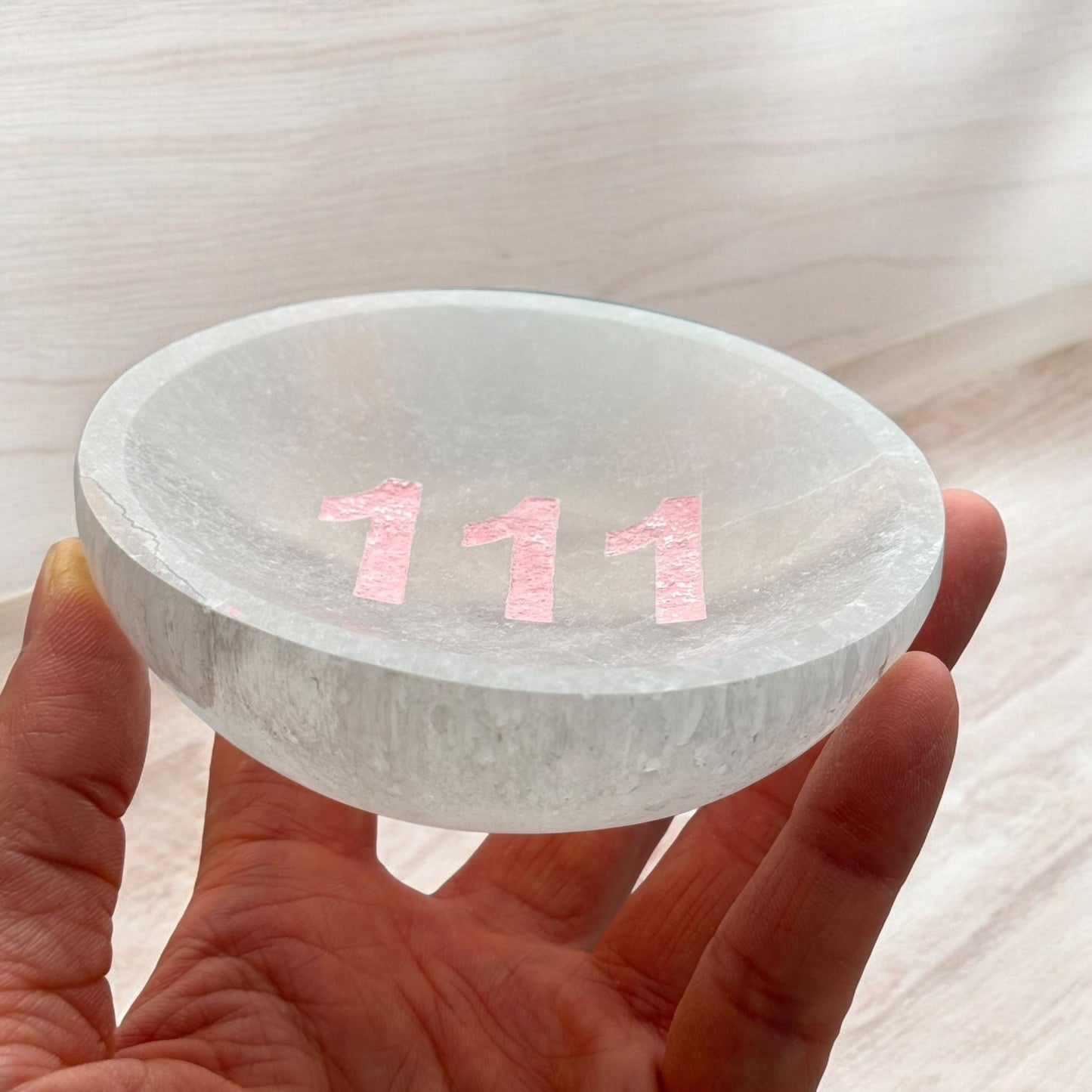 Angel Number "111" Selenite Crystal Bowl Round (S)