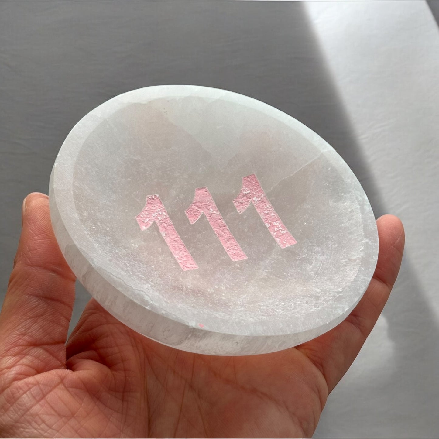 Angel Number "111" Selenite Crystal Bowl Round (S)