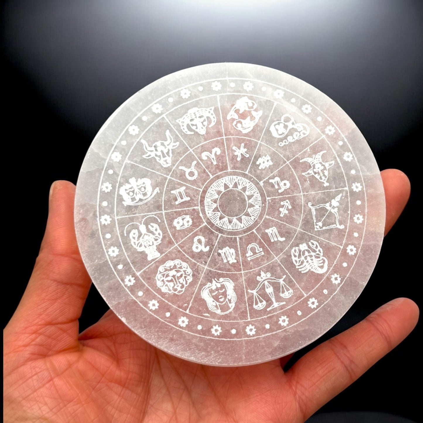 星座水晶盤圓形(中)