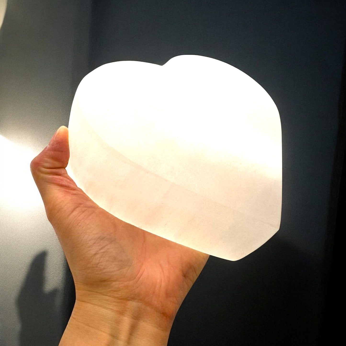 Heart Selenite Crystal Light