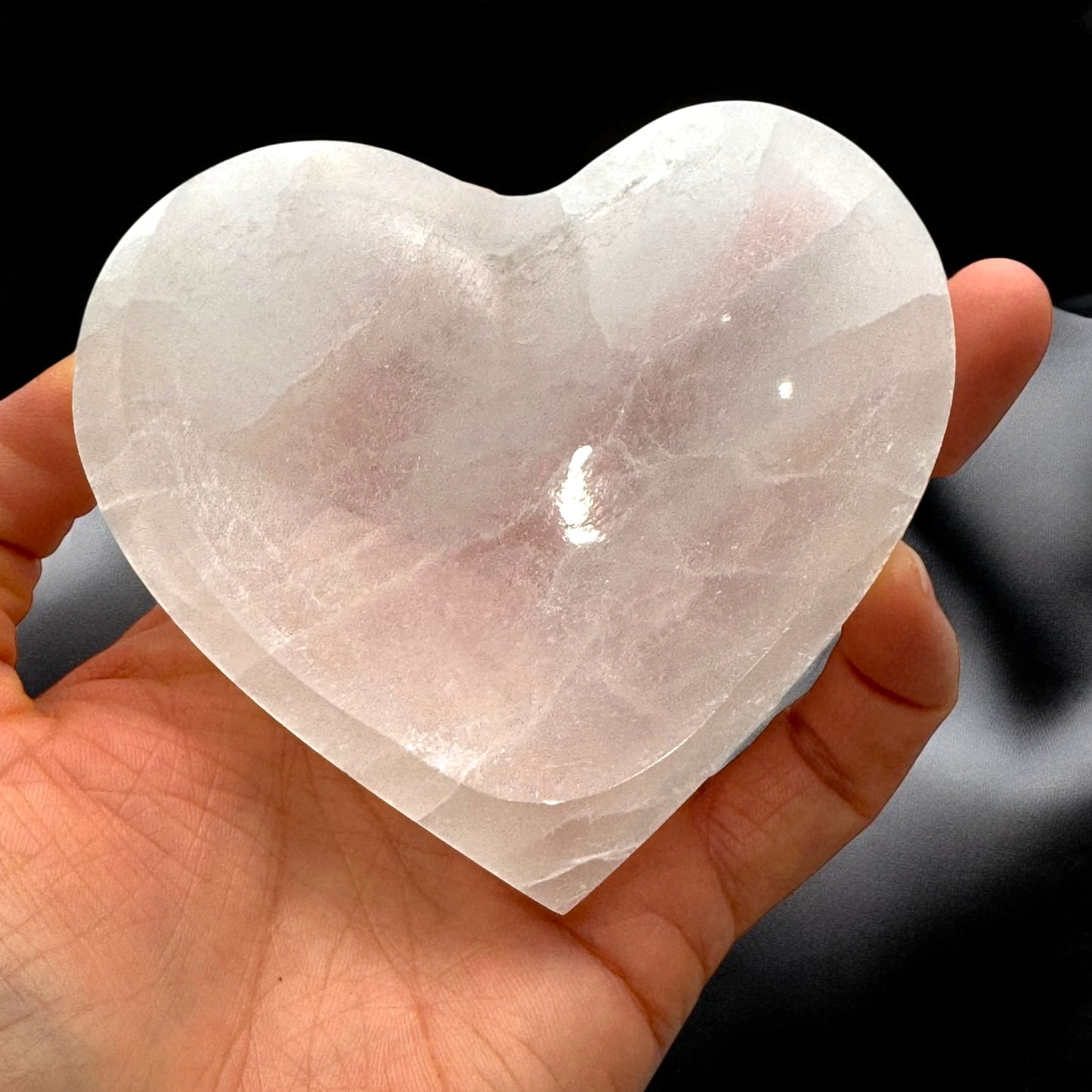 Heart Selenite Crystal Bowl (S) Thin