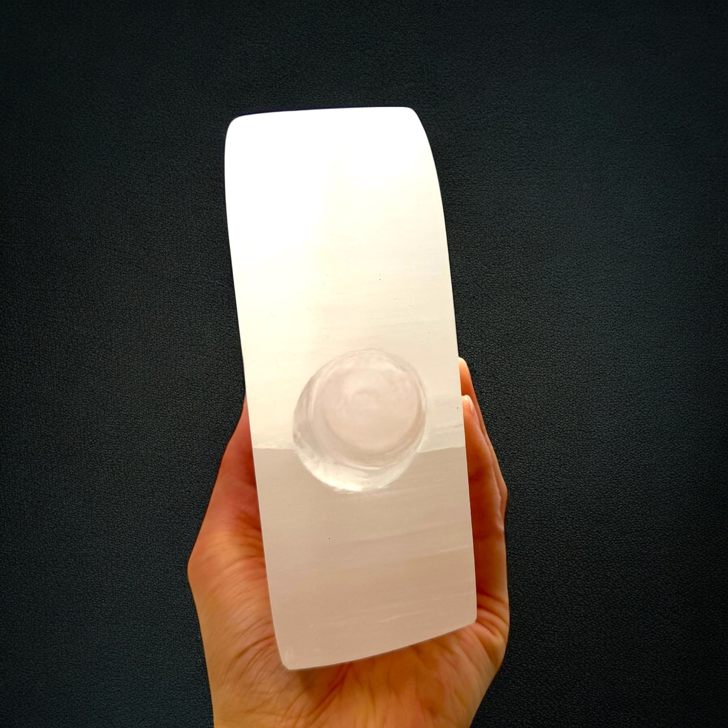 Heart Selenite Crystal Light