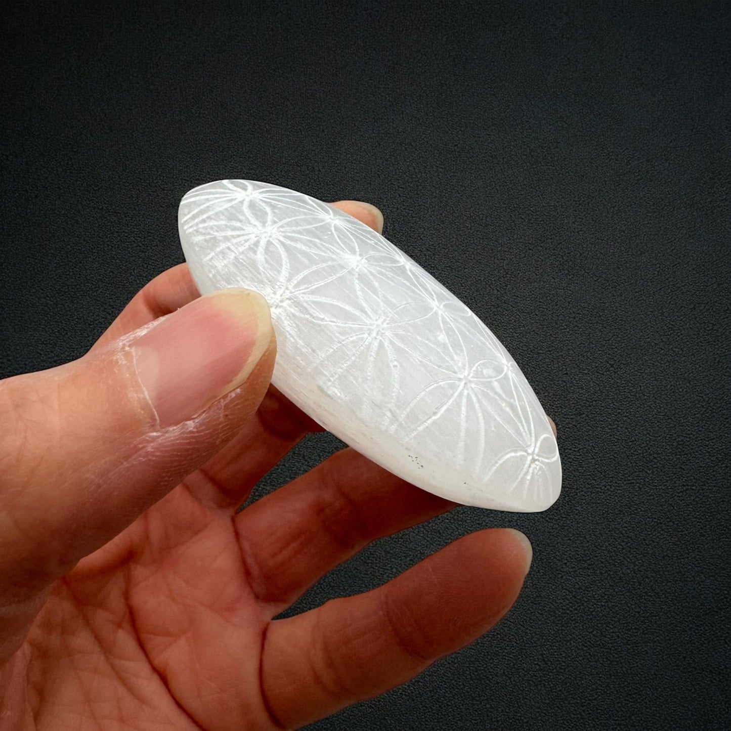 Selenite Crystal Palm Stones