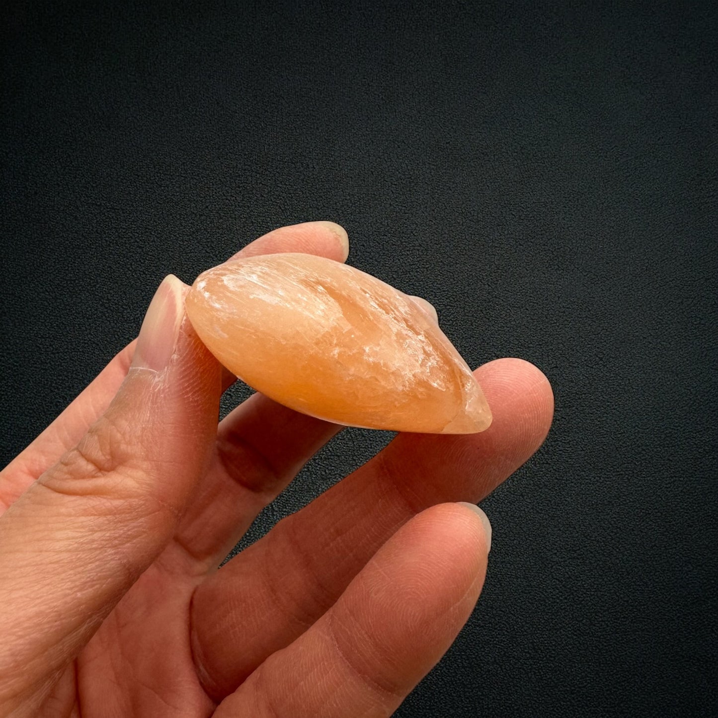 Heart Selenite Crystal Palm Stones