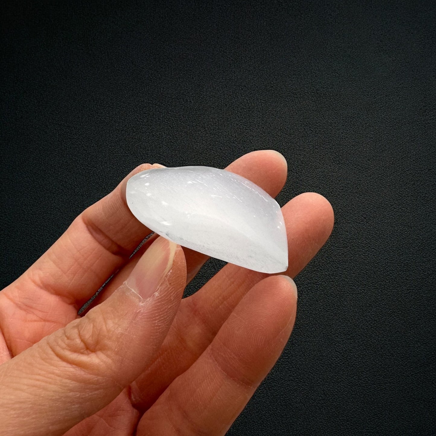 Heart Selenite Crystal Palm Stones
